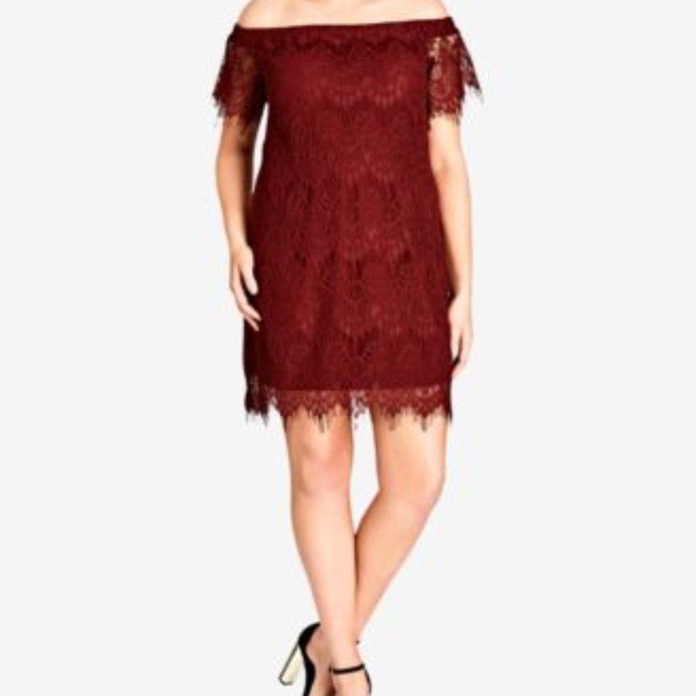 City Chic Ivory Dress - Dressy Lace